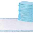 Basics LeakProof Dog and Puppy Potty Training Pee Pads with QuickDry 5Layer Design, Housebreaking, Standard Absorbency, XLarge, 28 x 34 Inch, Blue & White, 60Pack