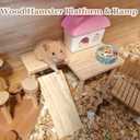 Wooden Hamster Platform with Ladder Rat Climbing Activity Playground Platform Cage Accessories Decor for Dwarf Syrian Hamster Gerbil Rat Mice (Left)