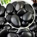 YISZM 40lbs Black Rocks for Landscaping, 2-3 Inch High Polished Pebbles Natural Large River Rocks for Plants, Decorative Stones Garden Outdoor and Indoor DIY Vase Filler Fish Tank Aquariums