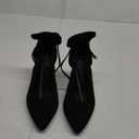 Women's Pointed Toe High Heels Ankle Strap Bow Tie Pumps Wedding Party Dress Shoes (8.5, Black)