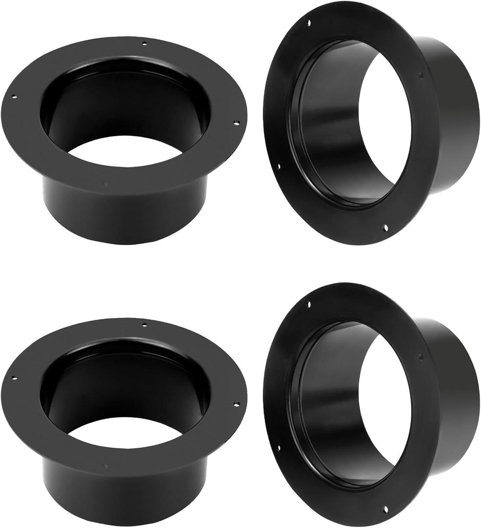 QWORK 4" Duct Connector Flange, 4 Pack Dryer Vent Connector Flange for Dryer Vent and Heating/Cooling Ventilation System
