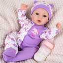 Aori Lifelike Reborn Baby Dolls Girl - Realistic 18-Inch Newborn Baby Doll That Look Real, Nice Gift Set for Kids, Parents-to-be, Grandparents (Purple Kitty)
