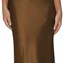 Womens Elegant Satin V Neck Backless Sleeveless Maxi Dress Silk Tie Low Back Formal Cocktail Dresses Wedding Guest Small