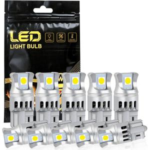 White 194 LED Bulbs License Plate/interior/Dashboard/Reading Lights | 2 SMD 3030 LED,168,175,T10, 2825 Bulbs, W5W Replacement Bulbs,10PCS
