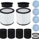 Cartridge Filter Replacement for Shop Vac 90304 90350 90333 90137 9030400 Vacuum Cleaner and 90585 Foam Sleeve Filter 5 Gallon and Large Wet & Dry Filter with Retaining Band,14 Pcs