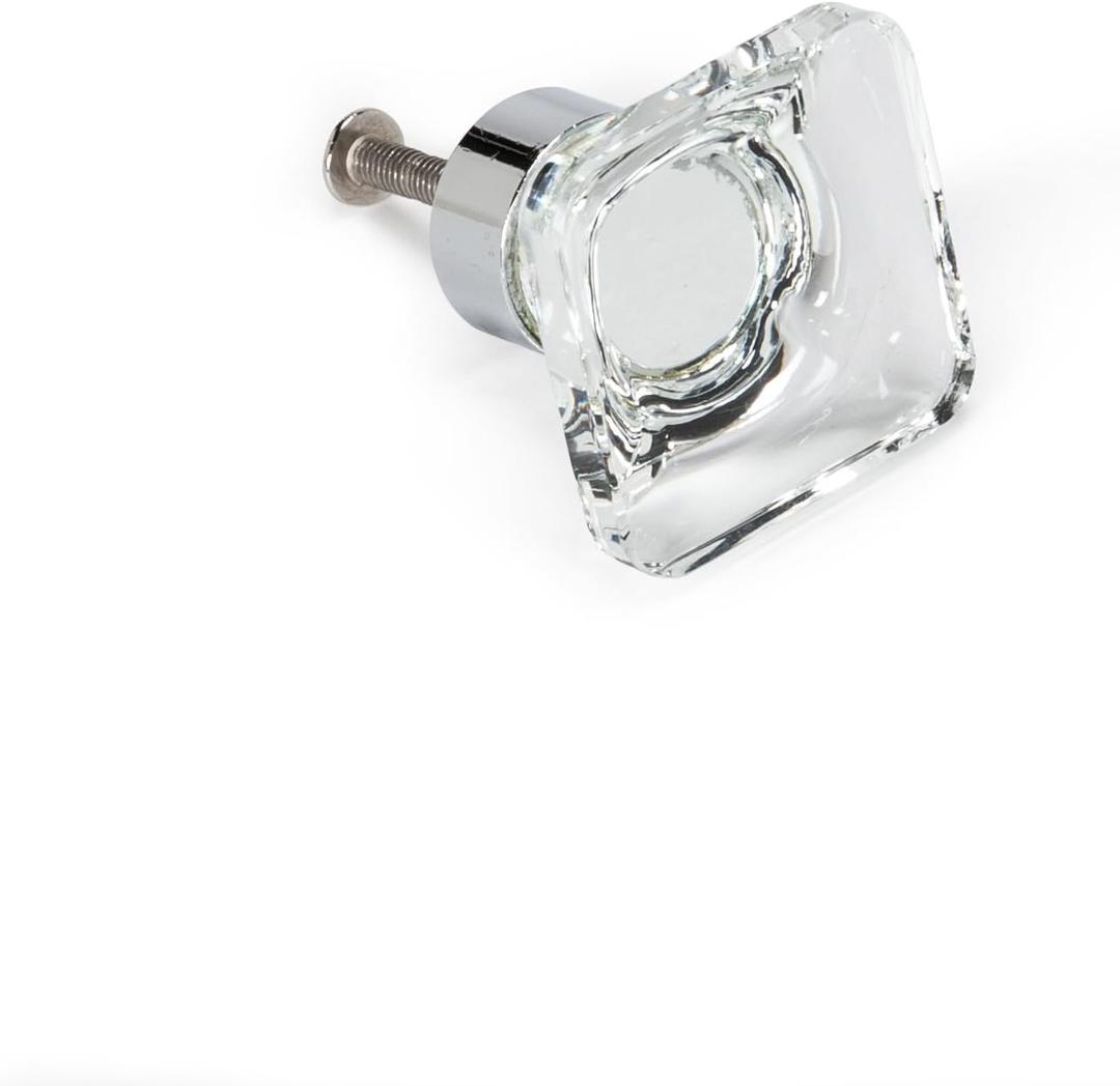Abbott Collection Clear Small Square Flat Knob