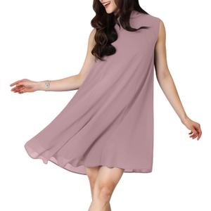 KOH KOH Womens 2025 Short Sleeveless Halter-Neck Flowy Summer Cute Mini Dress (3X-Large, Dusty Pastel Pink)