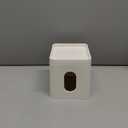 iDesign Facial Tissue Box Cover with Storage Tray, The Cade Collection – 6.1" x 5.15" x 5.4" White