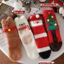 KRJ 2025 Christmas Socks Collection 4Pack Fun Cute Crew Socks for Women Xmas Socks Funny Novelty Socks Holiday Gift (Type1)