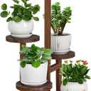 Jotboom Plant Stand Indoor,5 Tier Plant Stand for Multiple Plant,Wood Plant Shelf Corner Tall Plant Holder Flower Stand for Balcony Office Living Room Garden Patio(Brown)