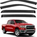 Window Visors Rain Guards for 2019-2025 Dodge Ram 1500 Crew Cab (New Body Style), Out-Channel Window Vent Wind Deflectors Visors Shades for 19-25 Ram 1500 Full-Size Cab