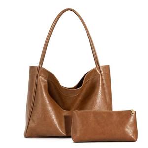 VOCUS Tote Bag for Women 2Pcs Large Casual PU Weekender Bag Soft Vegan Leather Shoulder Hobo Handbag Purse Travel Oversize