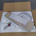 42 Inch White Ceiling Fans with Lights and Remote, LED Low Profile Flush Mount Ceiling Fan for Bedroom, Living Room, Patio, Quiet DC Motor, 5 Blades