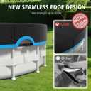 14ft Round Pool Cover, 420D Heavy Duty Oxford Fabric with Ratchet Tie Downs - UV Resistant, Cold & Keeps Out Debris
