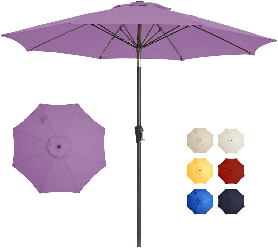 Patio Umbrella 9FT Outdoor Umbrella Patio Table for deck Purple
Large UPF50+ fade-resistant design, easy push-button tilt & crank, heavy-duty 8 sturdy ribs for pool backyard, deck& garden