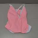 ChiaoLezhee Color Block Swimsuit, Plunge V Neck High Cut, Pool Party Vacation, Sexy Backless One Piece Bathing Suit Cheeky (Pink, Medium)