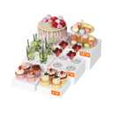 Lifewit Plastic Buffet Risers, Food Stand for Buffet Table, Up to 20 cm/8" (6",7",7.8") Dessert Cake Holder for Party, Collectibles Jewelry Display, Nesting Cube Boxes, White, 6 Pcs