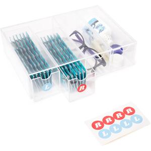 Daily Contact Lens Organizer Dispenser with R & L Labels  4-Drawer Contact Lens Holder Storage  Multifunctional Clear Box Case for Color Contact Lenses, Glasses, Makeup, & More
