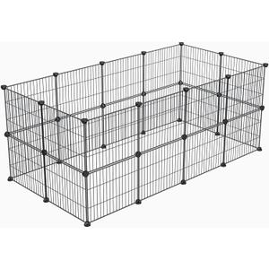 Small Animal Playpen, Guinea Pig Cages, Pet Playpen, Rabbit Cage,Small Animal Cage, Puppy Kitten Dog Playpen, Indoor Outdoor Portable Metal Wire Yard Fence,15 X 12 Inch, 24 Panels, Black
