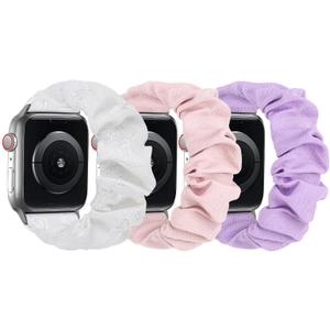 Scrunchie Bands Compatible with Kids Apple Watch Band, Cute Stretchy Breathable Strap for iWatch Series 10 9 8 7 6 5 4 3 SE SE2 SE3 Small Wrists Boys Girls