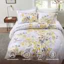 Regency Heights Queen Comforter Set Yellow Bed Set, 9 Pieces Cute Floral Bedding Set Ultra Soft Botanical Flowers Comforter, Sheets, Pillowcases & Shams