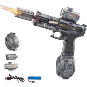 Electric Water Gun for Kids Adults,Water Blaster Squirt Guns with Flashing Muzzle,Range up to 32ft,Summer Outdoor Beach Swimming Pool Party Toys Gifts for Boys Girls Ages 8 9 10 11 12 13 14, Standard