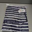 2 x UEU Women's Summer Striped Sleeveless Sweater Mini Dress V Neck Elegant Bodycon Knit Dress Button Work Short Dresses (XL)