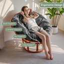 HIGOGOGO Papasan Chair Cushion with Corduroy Cover (Without Chair), 48 x 48 Inch Supportive Cushion, Overstuffed Chair Cushion,Dark Grey