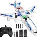 Rc Drone Remote Control Airplane -2.4GHz Foam V17 Jet Fighter Stunt,360 Drop-Resistant Stunt Spin Remote & Light RC Airplane with 2 Batteries for Kids Boys Girls (White)