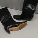 Modatope Knee High Boots Women Square Toe Kitten Heel Tall Boots Womens Fashion Long Boots (7, Pu Black)