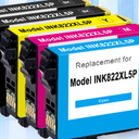 822XL Ink Cartridges Remanufactured Replacement for Epson 822XL Ink Cartridges 822 XL for Epson WF-3820 Printer WF-4820 WF-4830 WF-4833 WF-3823 Printer 5 Pack 822XL