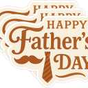 3pcs Happy Fathers Day Tie & Mustache Stickers  Waterproof 3x3in Vinyl Decals for Dad Gifts  Funny Fathers Day Labels for Cards, Water Bottles, Laptops & Scrapbooks