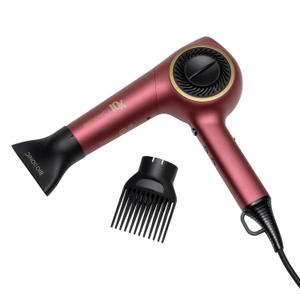 Bio Ionic 10X Ultralight Speed Hair Dryer, Blow Dryer with Adjustable Heat & Speed, Memory Function, Professional Hair Styling Tool for Fast, Frizz-Free Hairstyles (Velvet Rouge Limited Edition)