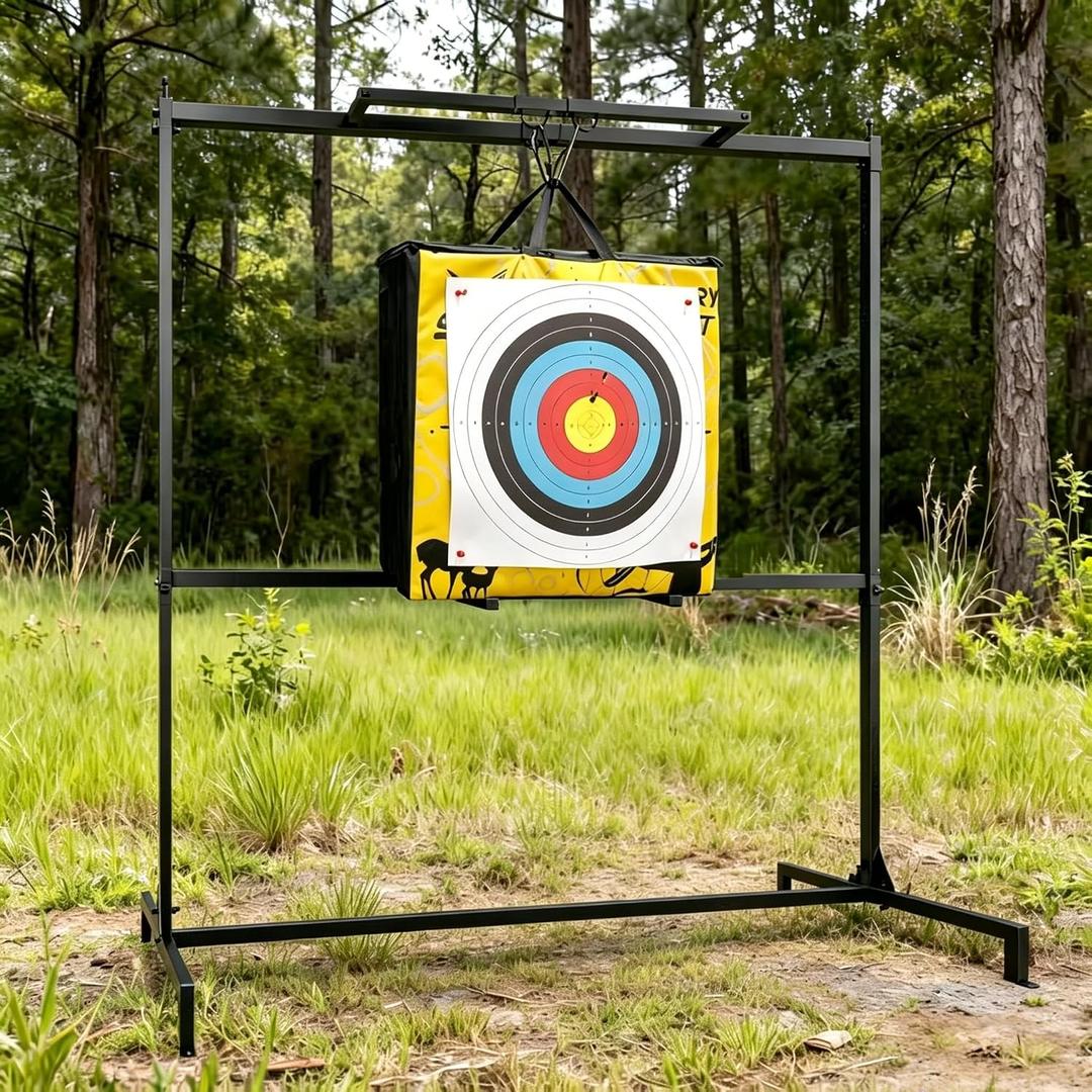 Multi-Function Archery Target Stand, Adjustable Portable Rack, Sturdy Support for Bag Targets, Block, Cube and Foam Targets, Wide Application for Shooting Practice, Up to 5ft x 5ft