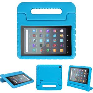 Kids Case for Fire 7 Inch Tablet 9th/7th/5th Generation Tablet (2019/2017/2015 Release) Kid-Proof & Shockproof Case Sturdy Soft Durable EVA Protective Cover with Convenient Handle, Blue