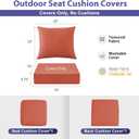 IPYNBAP 24x24x5.75 Inch Patio Cushion Covers for Deep Seat and Back, Water-Resistant & Fade-Resistant Outdoor Chair Cushion Cover Set, Replacement Cushions Covers with Handle and Ties, Spice