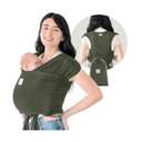 KeaBabies Baby Wrap Carrier Ring Sling - Easy to Wear, Adjustable D-Lite Baby Carrier Newborn to Toddler, Infant Carrying Shirt, Hands Free Bonding, Breathable Fabric Wearing Wrap (Forest)