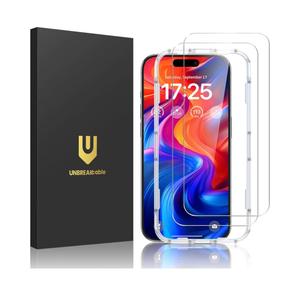 UNBREAKcable 2-Pack Screen Protector for iPhone 16 Plus, Double Shatterproof Tempered Glass [Easy Installation Frame] [9H Hardness] [99.99% HD Clear] [Case Friendly] for Apple iPhone 16 Plus 6.7 inch