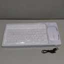 Bluetooth Keyboard & Mouse Combo, QWERTY Layout, 10 inch Ultra-Slim Wireless Keyboard, Lag-Free, Silent Keyboard Compatible with iPhone iPad Computer Tablet Keyboard (White)