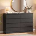 MapleGrace Modern 8 Drawer Dresser, Black
47-Inch Simply Chest of Drawers for Bedroom, Wooden Storage Dresser with Deep Drawers for Living Room/Hallway/Entryway, 15.3"D x 47.2"W x 34.3"H