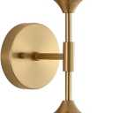 2-Lights Gold Wall Sconce with Amber Glass Shades Modern Mid Century Bathroom Vanity Wall Light Fixtures Industrial Brushed Brass Wall Lamp for Bedroom Mirror Living Room Restaurant