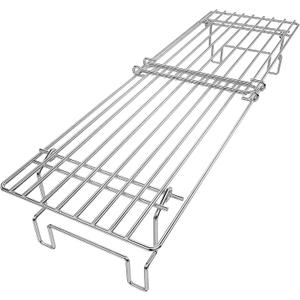 Universal Grill Rack for Gas/Wood Pellet/Griddle/Smoker Grill, Adjustable Warming Rack for Expanded Cook Surface, Upper Rack with Foldable Leg Design, Adjustable Length 15.3-22.1 in, Stainless Steel
