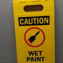 SmartSign "Caution - Wet Paint" Folding Floor Sign | 25" x 12" Plastic