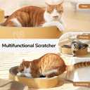 FUKUMARU 3PCS Cardboard Cat Scratcher, Durable Oval Cat Scratch Pad Bed Bowl for Indoor Cats, Round Cats Scratching Board with Kitten Scratcher Box, Couch Sofa Furniture Protector