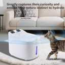Cordless cat Water Dispenser, 2.2L pet Water Dispenser, Battery Powered, Indoor Rechargeable cat Water Dispenser with Motion Sensor, Ultra-Silent Water Pump, ABS Material BPA Free