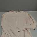 Saloogoe Long Sleeve Shirts for Women 2025 Fall Clothes Tunic Tops Loose Fit Dressy Crewneck Pullover Sweaters Curved Hem (Large, Apricot)