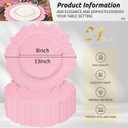 Pesonlook 24Pcs Pink Reef Charger Plates Round for Dinner,13inch, Large