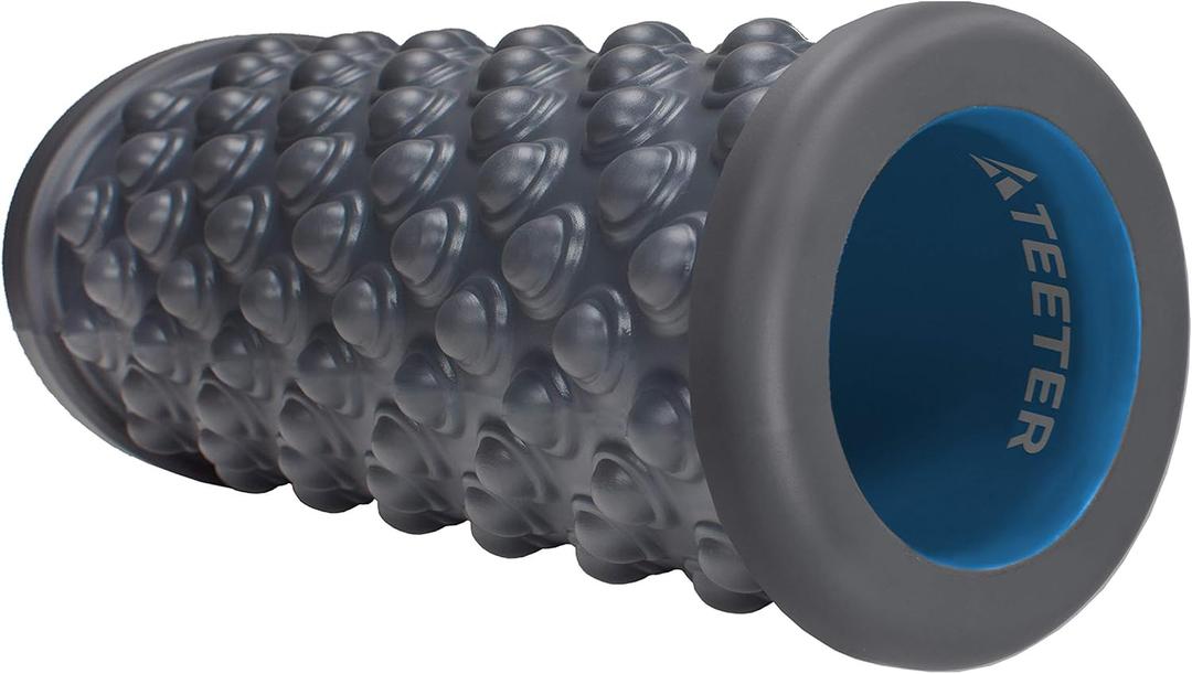 Teeter Massage Foam Roller - Textured for Deep Tissue Muscle Relief to Boost Recovery, Flexibility, Mobility - Back Pain Relief, Sports Massage, Myofascial Release (More Firm (Gray/Bumpy))