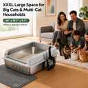 KalraMay XXXL Extra Large Stainless Steel Litter Box, Cool Gray