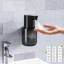 Wall Mounted Automatic Soap Dispenser 13.5oz/400ml Rechargeable Foaming Soap Dispenser Touchless for Hand Dish, IPX5 Waterproof for Bathroom/Kitchen/Washroom, Black
